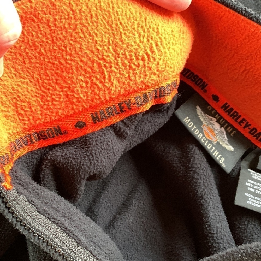 Harley Davidson sz L black 3/4 zip fleece pullover - Picture 7 of 7